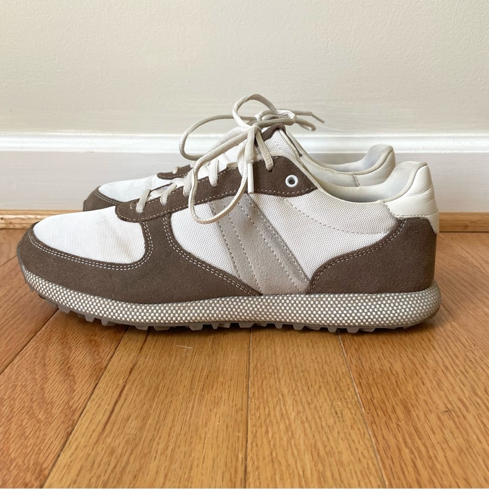 Johnnie-O Range Runner 2.0 Hybrid Golf Shoes Mens 9.5 Brown Beige Suede Athletic
